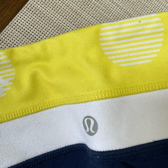 Lululemon Yoga Pants Size 10 Blue Colorblock High Rise - Picture 2 of 2